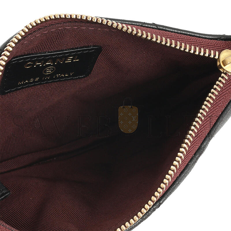 CHANEL CLASSIC MINI POUCH  LAMBSKIN GOLD HARDWARE A82365 (15*9.5*1cm)